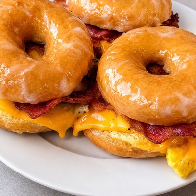 Donut Bacon Egg And Cheese Sandwiches (12)