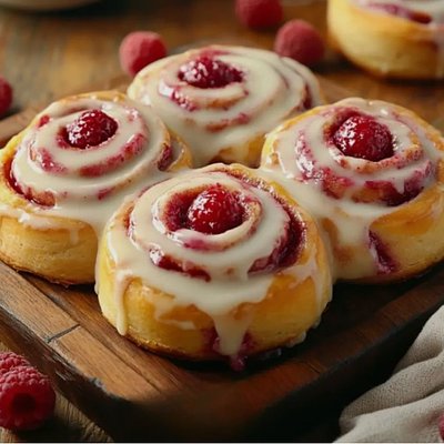 Raspberry Cinnamon Rolls 