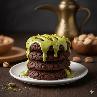 Dubai Style Chocolate Chocolate Chip Cookies