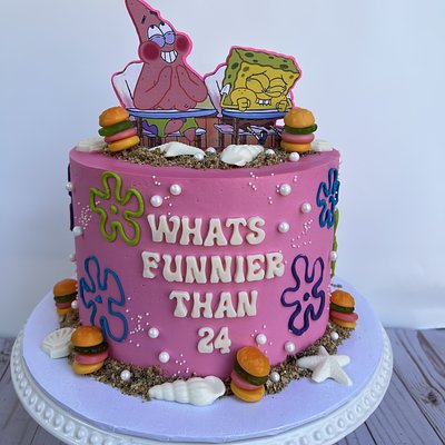 Pink/ Blue SpongeBob 25 Cake 