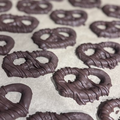 Chocolate Dipped Sourdough Pretzel Twists