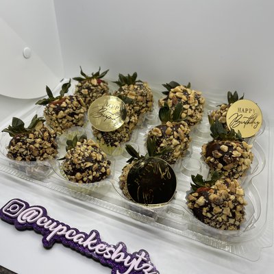 Dipped Strawberries Covered In Peanuts