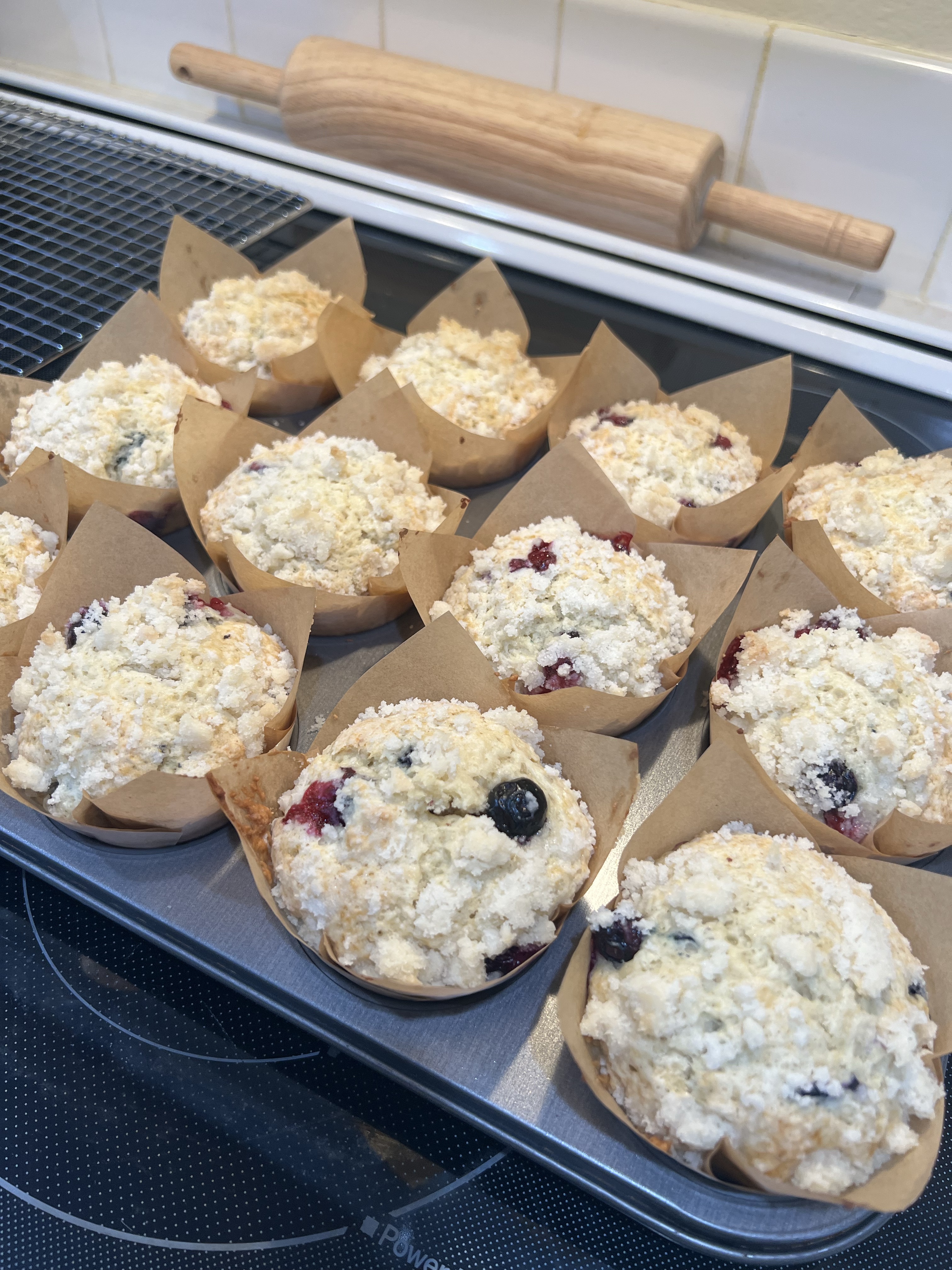 Dozen Blueberry Crumble Sourdough Muffins