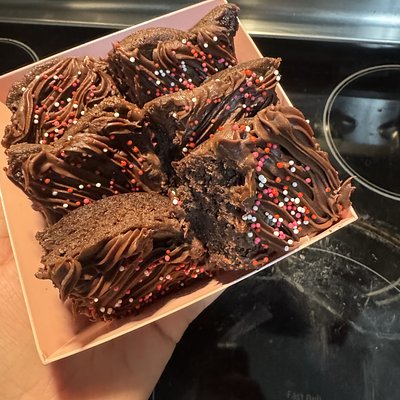 small box of valentines brownies