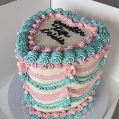 6” TALL Customizable Heart Cake