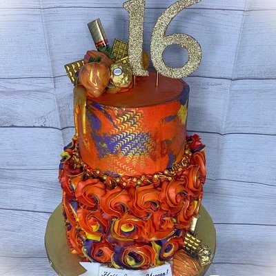 Two Tier Cake (6inch and 8inch)   Feeds  40