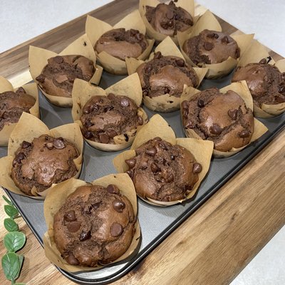 1/2 Dozen Double Chocolate Chip Sourdough Muffins
