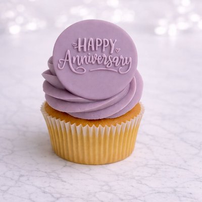 Custom Anniversary Fondant Cupcakes