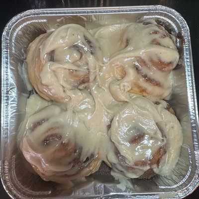 Brown Butter Sourdough Cinnamon Rolls With Cream Cheese Frosting (4 Large Rolls)