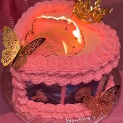 10” BURN Heart Cake