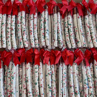 Chocolate Dipped Pretzel Rods 12 Packs Of 2
