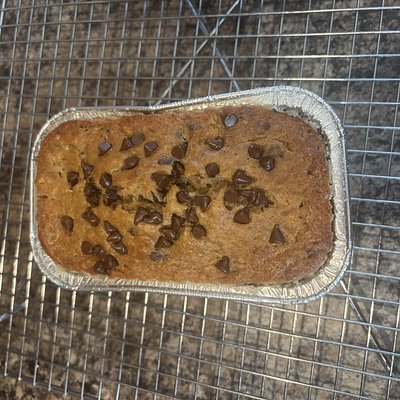 Chocolate Chip Sourdough Banana Bread Mini Loaf 