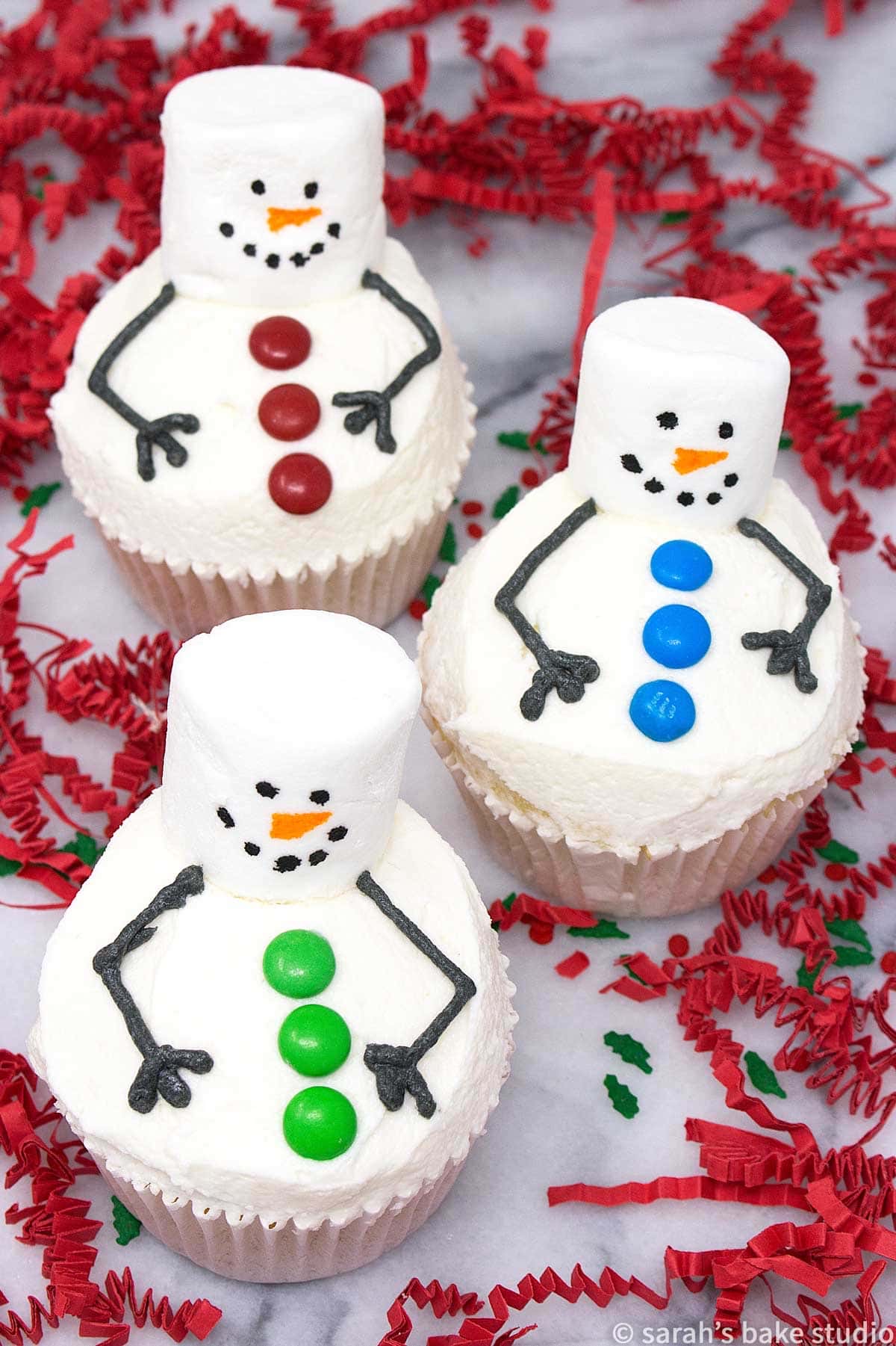 Vanilla Snowman Cupcakes