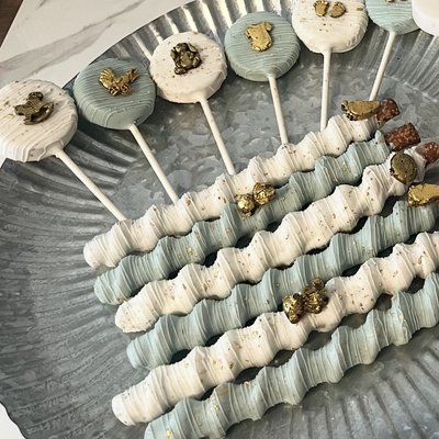 Chocolate covered caramel pretzel Rods