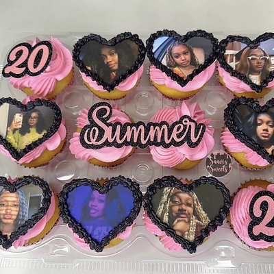 Photo Heart Cupcakes
