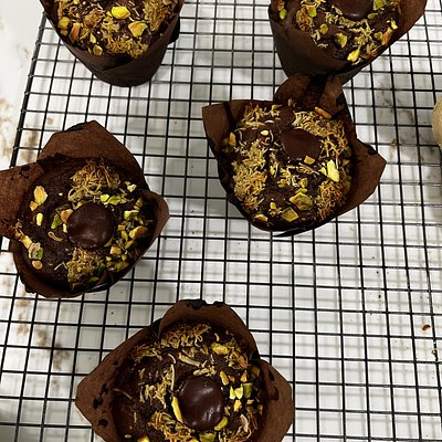 Sourdough Double Chocolate Pistachio Dubai Muffin (4ct)