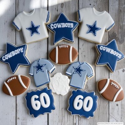 Football Cowboy Party Set Sugar Cookie