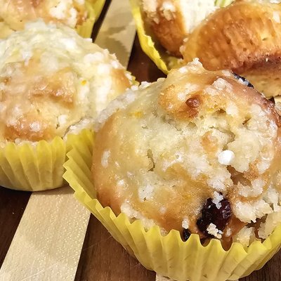 Cranberry Orange Crumble Sourdough Muffins