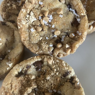 6 Peanut butter Chocolate Chip Sourdough Cookies 