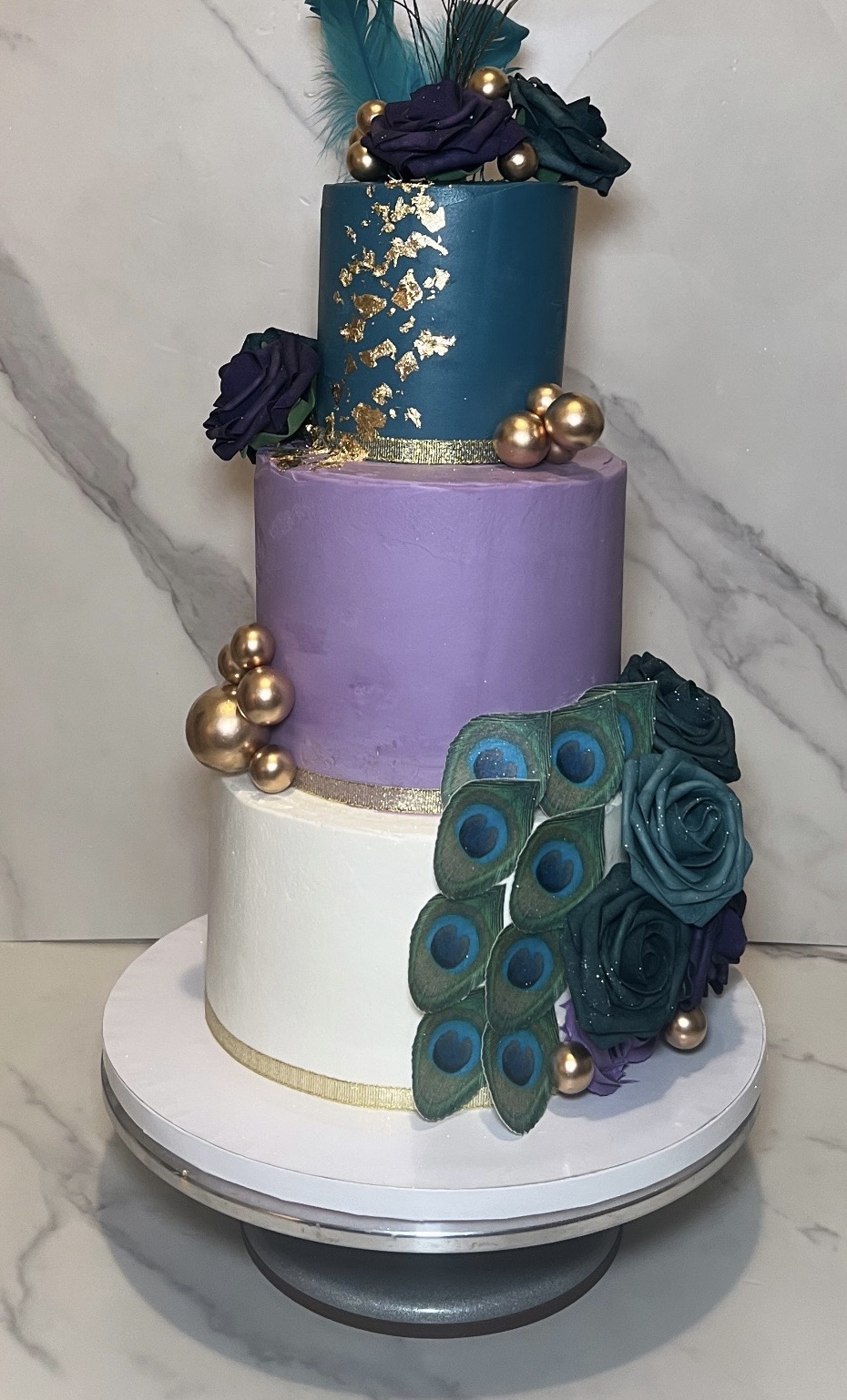3 Tier - 4inch Top, 6inch Middle, 8inch Bottom (70+ Servings)