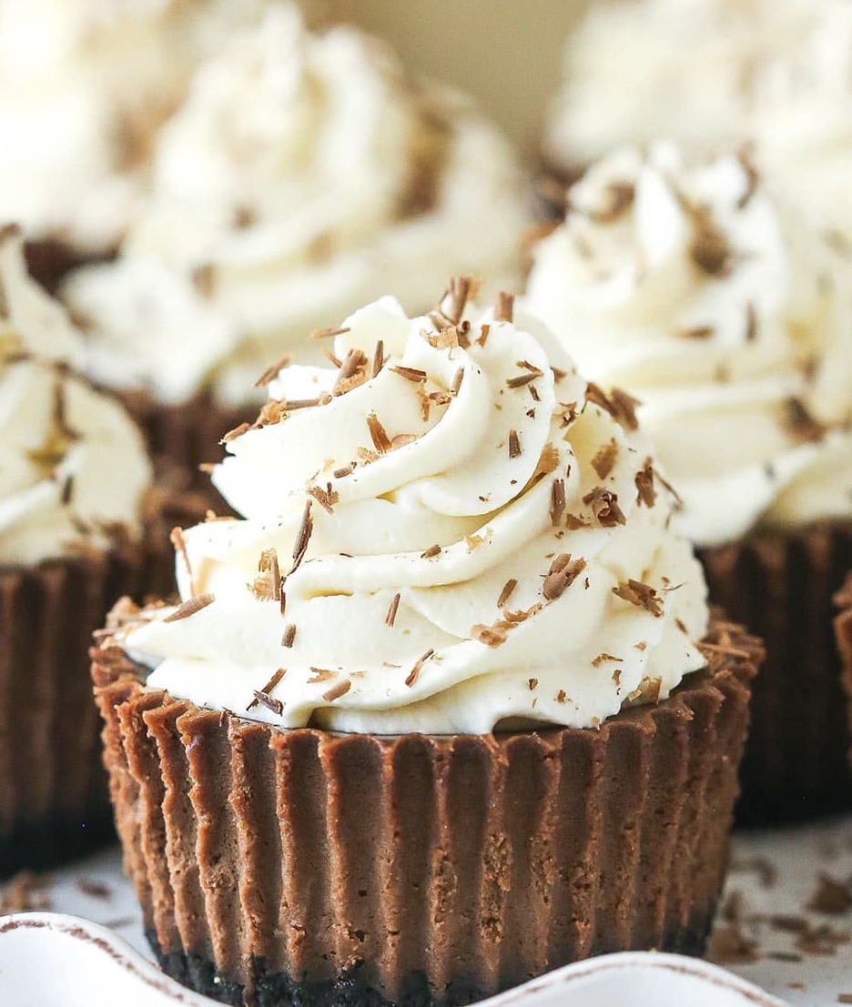 Mini Bailey’s Chocolate Cheesecakes