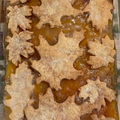 Autumn Theme Peach Cobbler