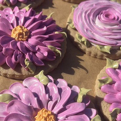 Floral Royal Icing Cookies 6 Pack 