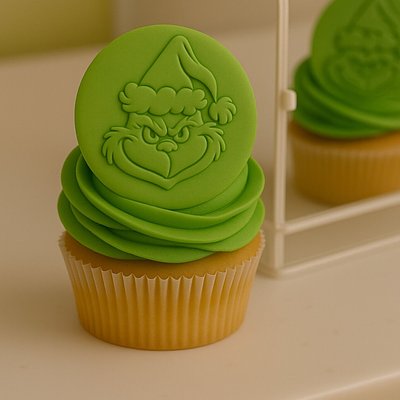 Grinch Fondant Cupcakes (12)
