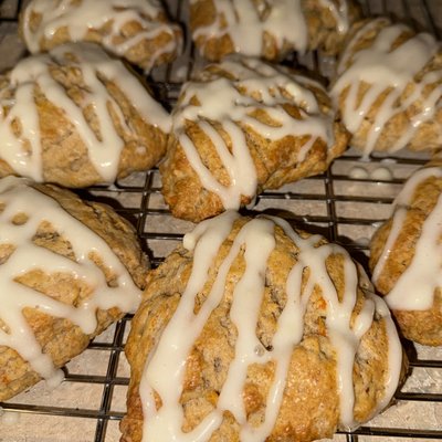 Carrot Cake Scones With Cream Cheese Icing
