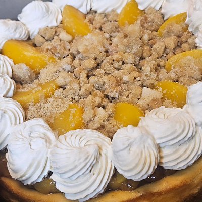 9" Peach Cobbler Cheesecake 