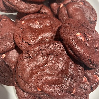 Red Velvet, White Chocolate Chip Cookies