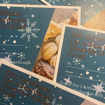Gift Certificate For An In Person Artisan Sourdough Class