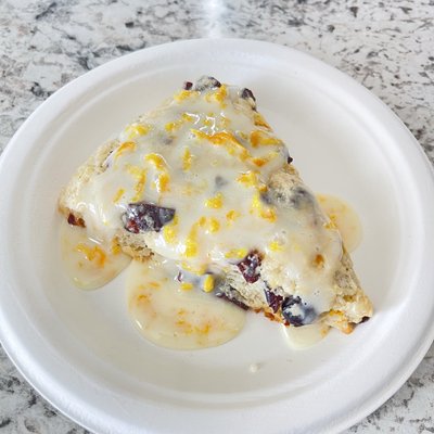 Sourdough Orange Cranberry Scones With Orange Glaze- 4 Pack