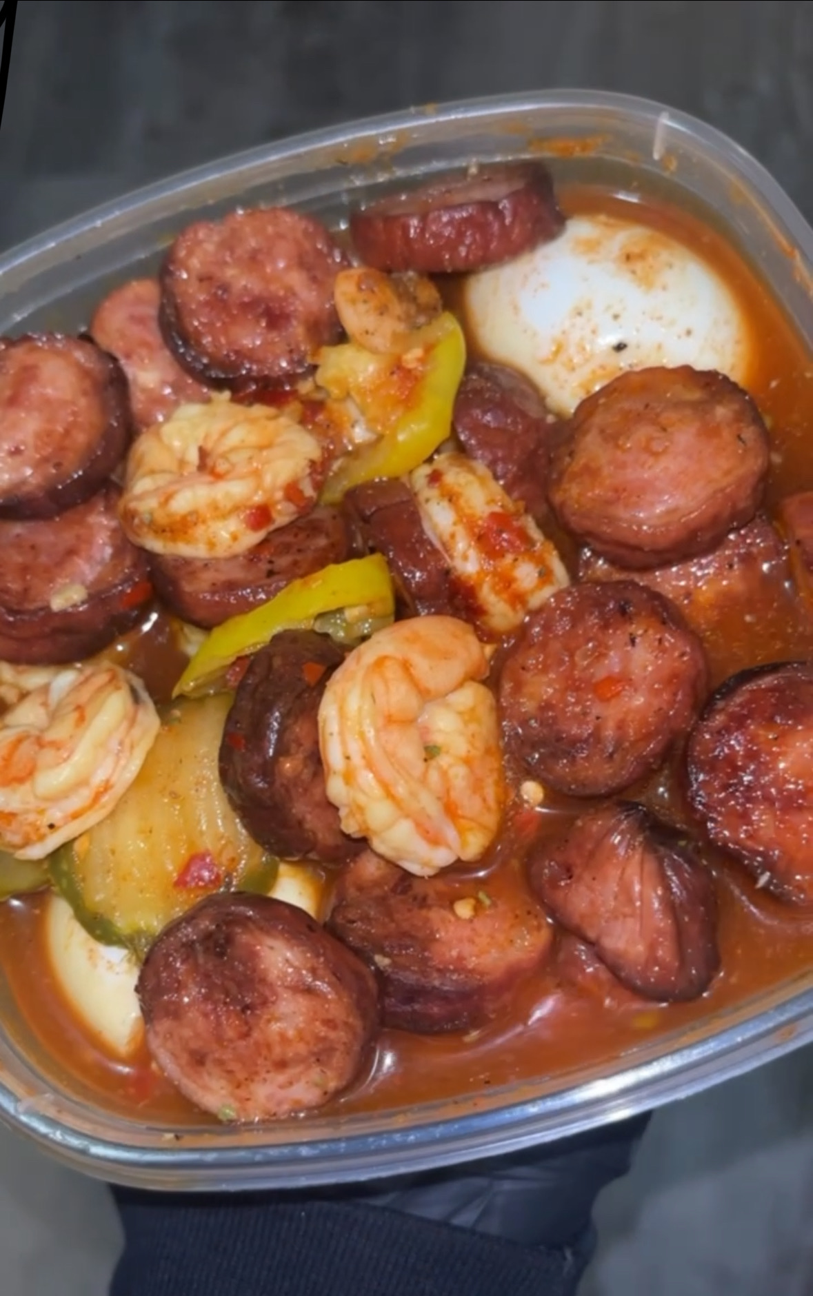 Shrimp And Sausage Spicy Bowl 