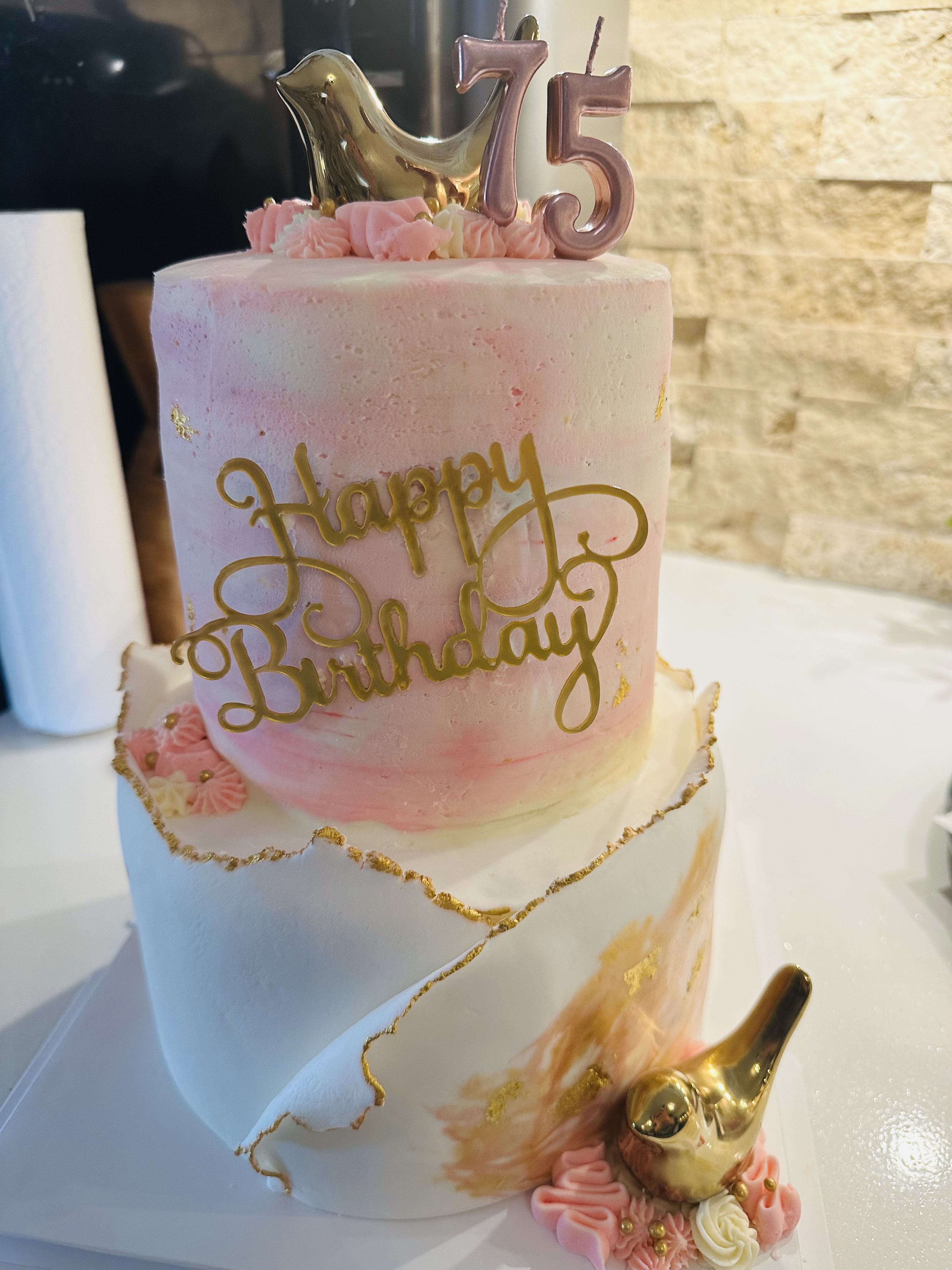 2 Tiered Cake 6” Top,  8” Bottom Serves 30