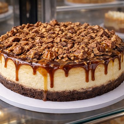 Salted Caramel Heath Cheesecake