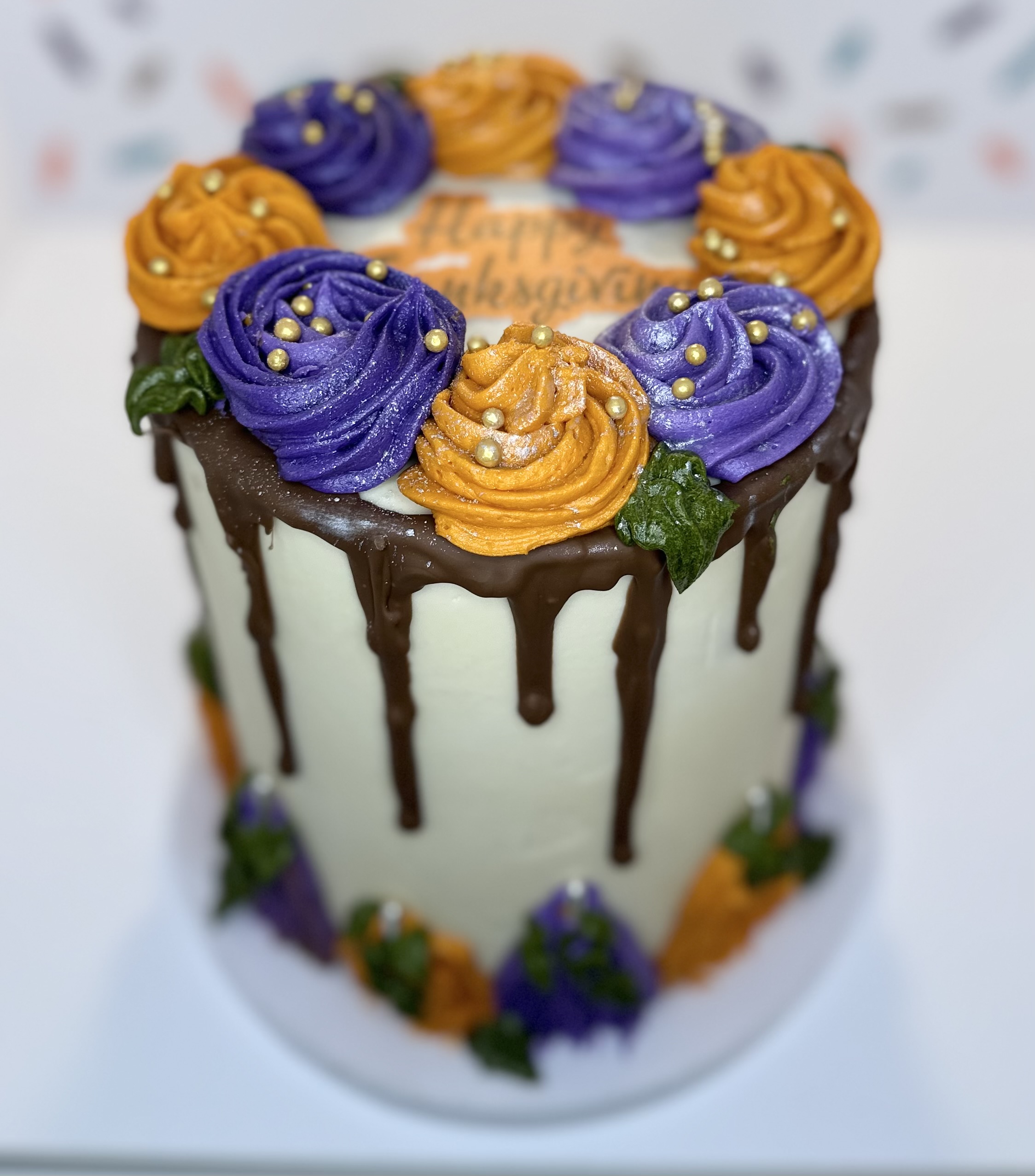 8” 4 Layer Custom Tall Cake Serves 35-40 People 