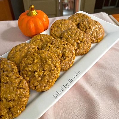 Iced Pumpkin Oatmeal Cookies