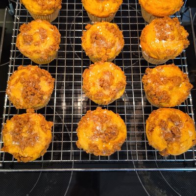 NEW! Peach Cobbler Muffins