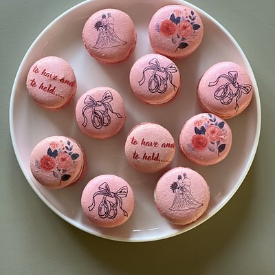 Customized Wedding Printed Macarons