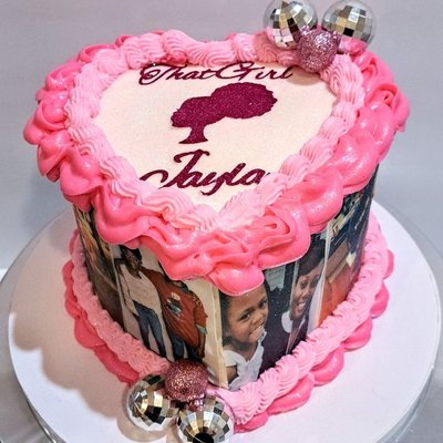 6 Inch Photo Dump Cake (Heart, Or Round)