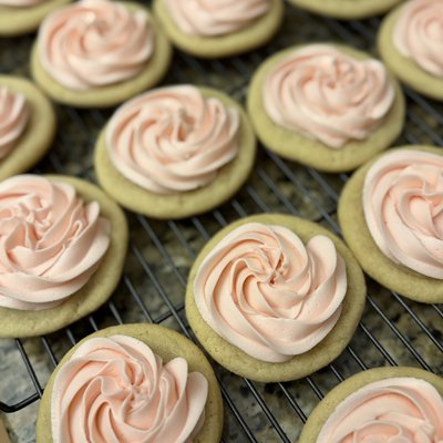 One Dozen Pink Sugar Cookies 