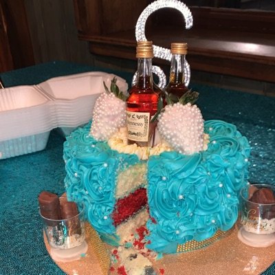 2 Flavors (1 Cake) Fancy Adult Birthday 