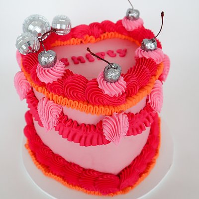 Custom Vintage Heart Cake