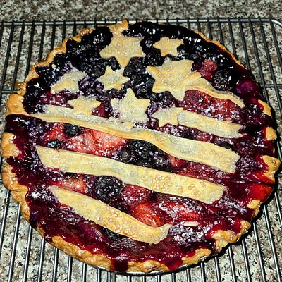 American Flag Berry Pie