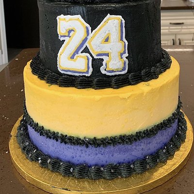 Two Tiered Round Buttercream Cake ~62 Servings