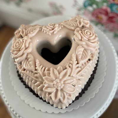 Floral Heart Bundt Cake