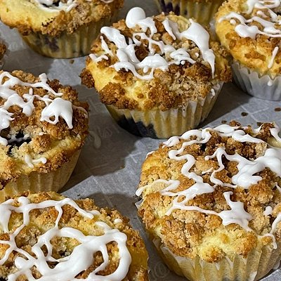 Blueberry Muffins With Pecan Crumb Streusel(Gluten Free)