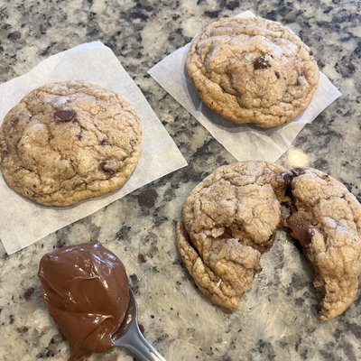 Chocolate Chip Stuffed with Nutella 