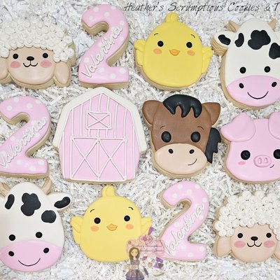 Farm Animal Birthday Sugar Cookies